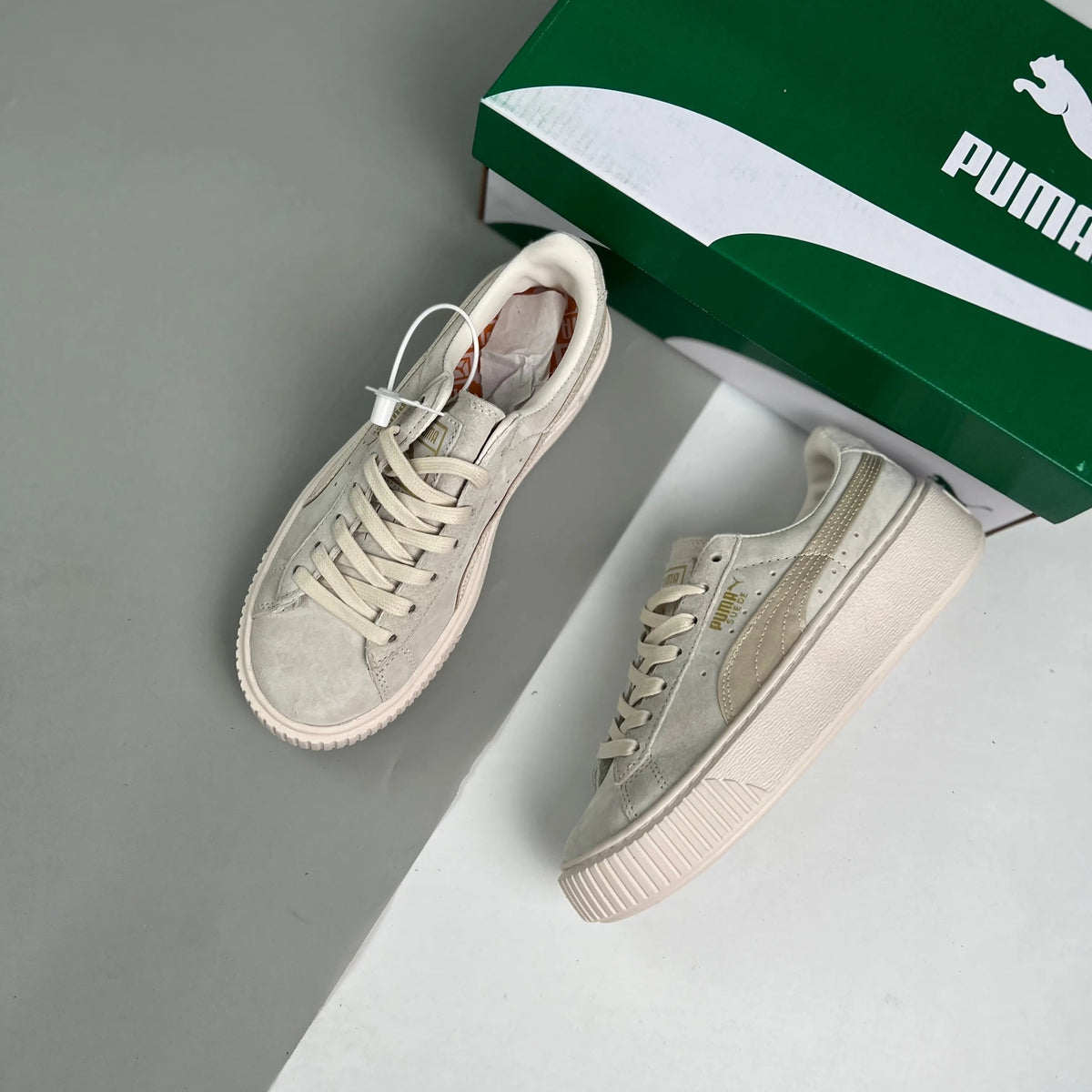 P. Suede Platform Beige