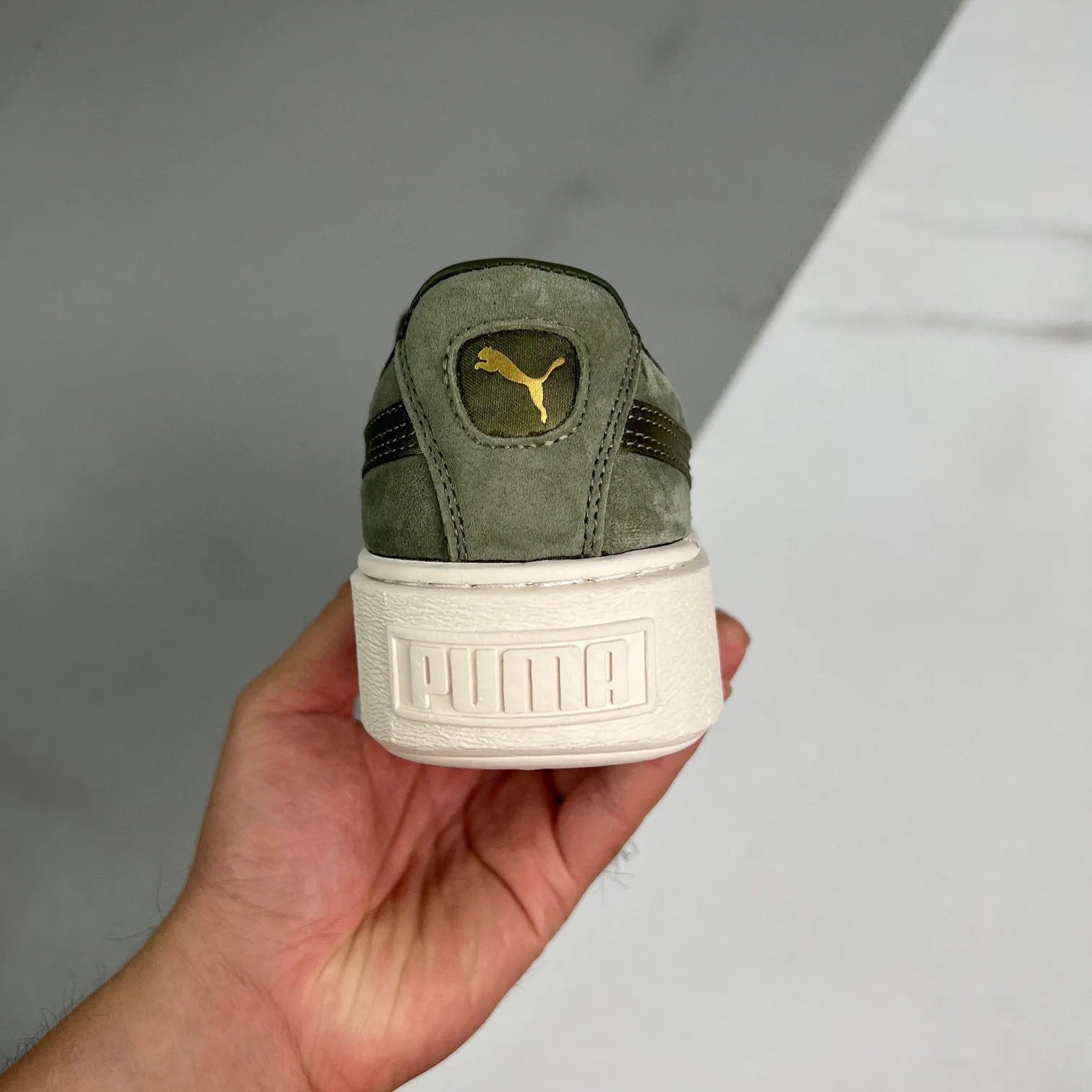 P. Suede Platform Green