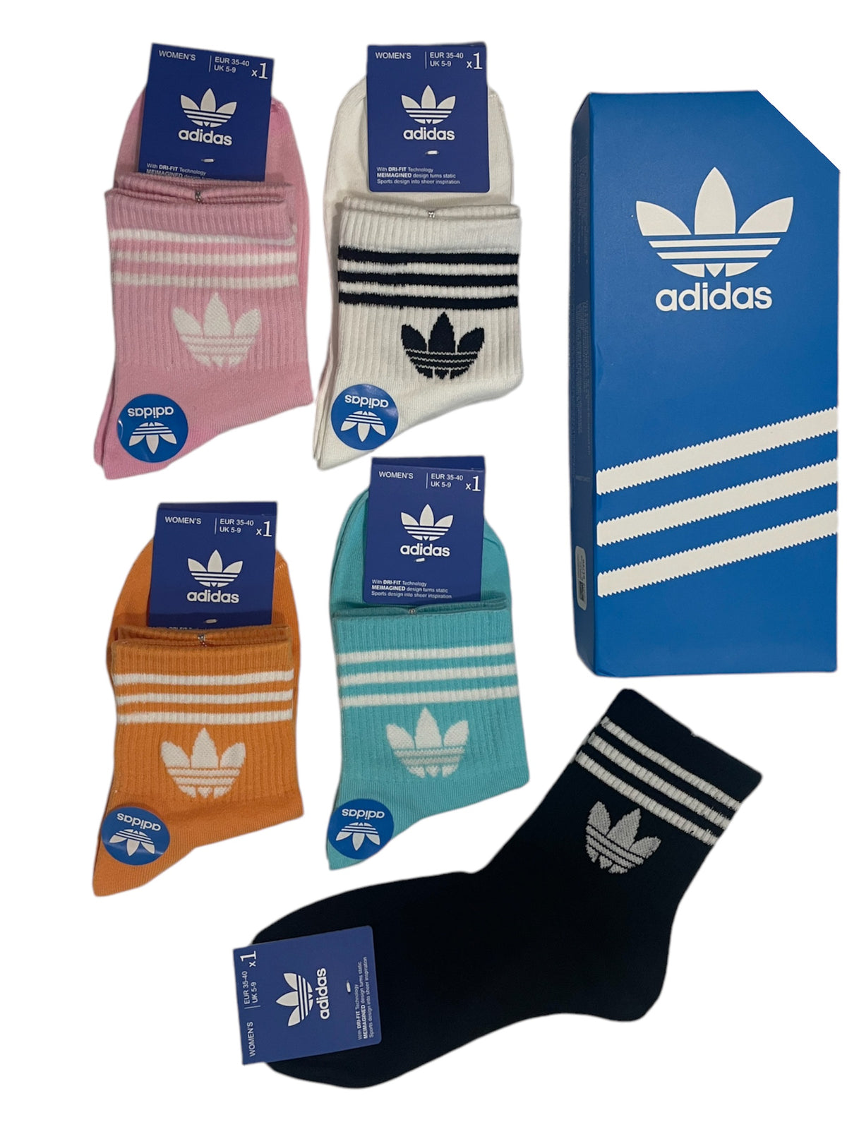 Caixa de Meias Adidas - Kit 5 pares